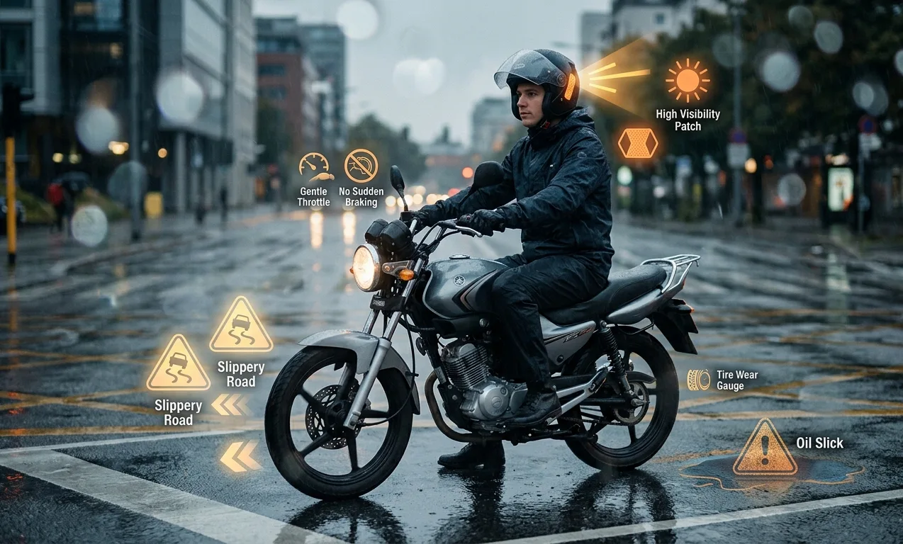 Débuter en 125 sous la pluie
