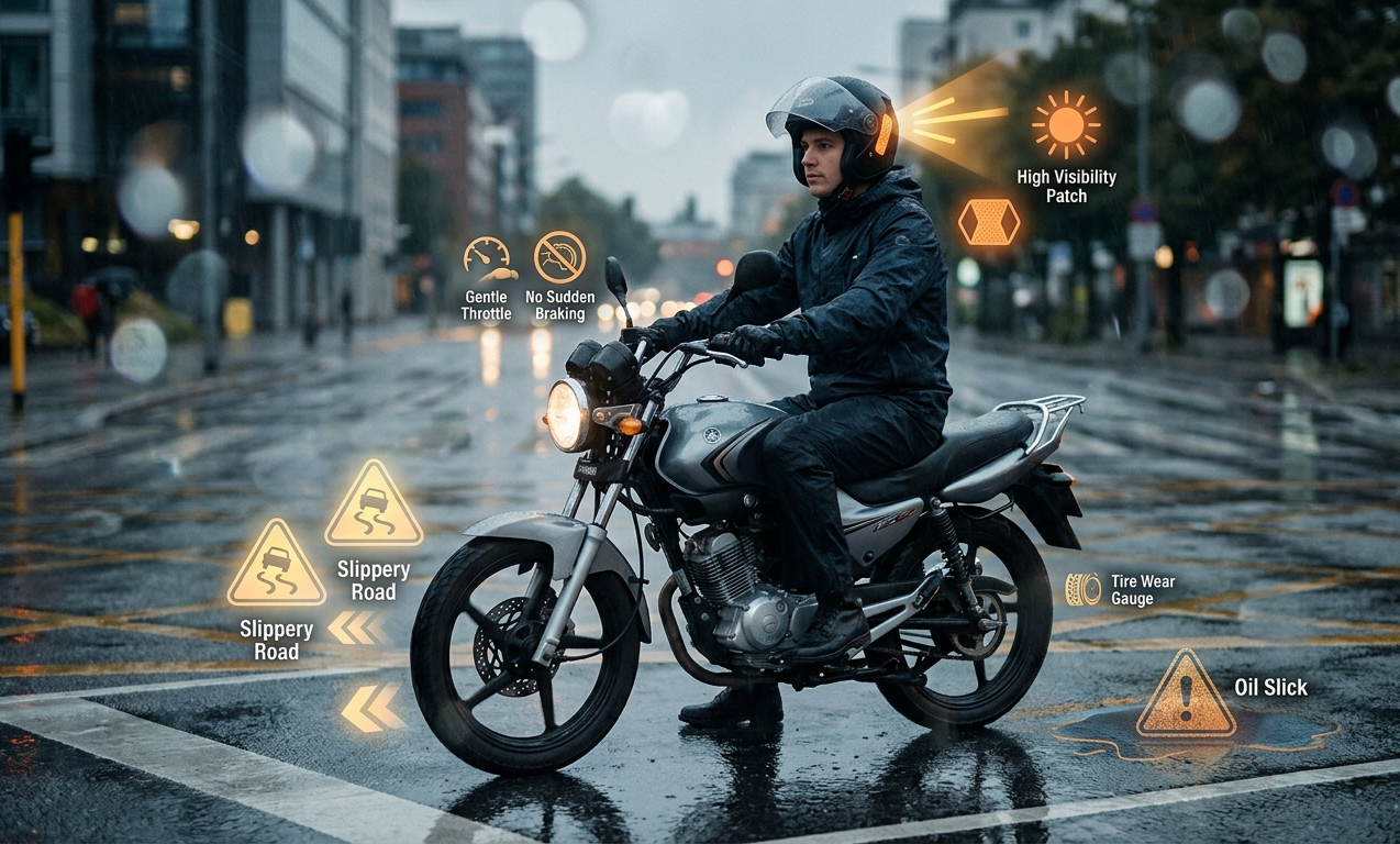 Débuter en 125 sous la pluie